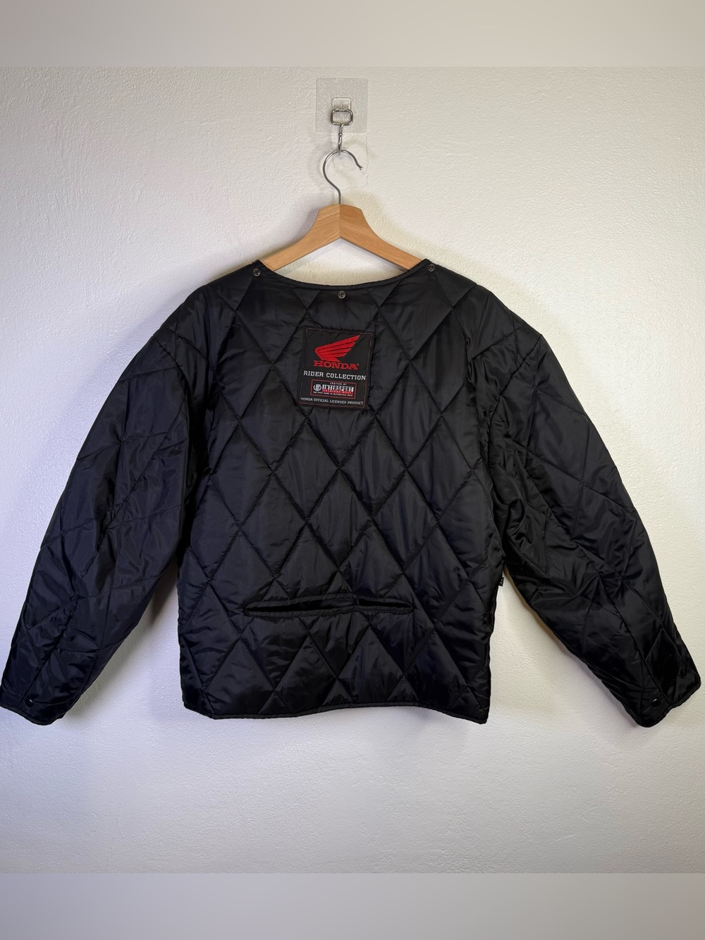Honda Rider Collection Black Quilted Motorcycle Jacket Liner Lining Size Medium